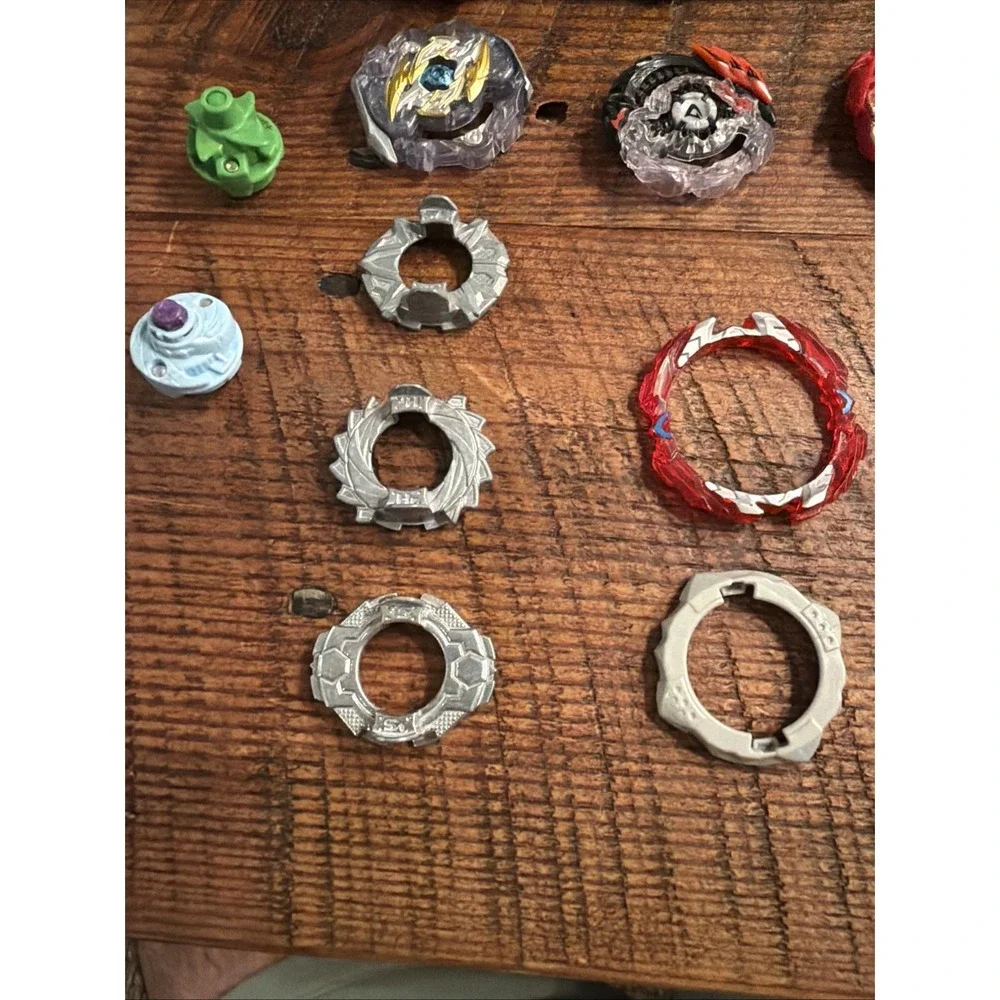 Beyblade Burst Lot Multicolor Tops with Launcher Set Used TAKARA TOMY